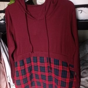 Red Plaid Hoodie